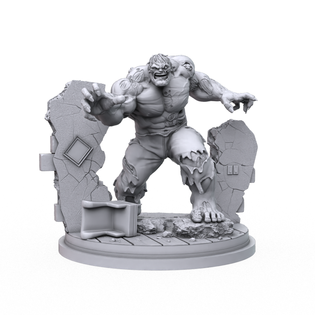 Undead Smasher | Zombie Hulk 3D Printing Miniature STL